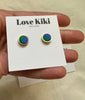 Two Colour Way Clay Studs Earrings in Gold/Silver