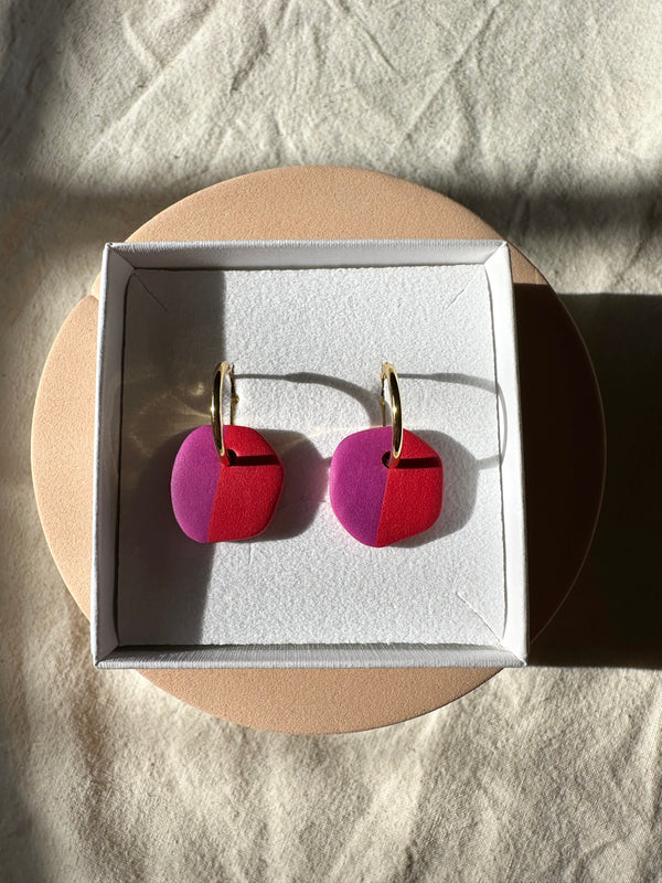 Two Colour Way Hoop Earrings