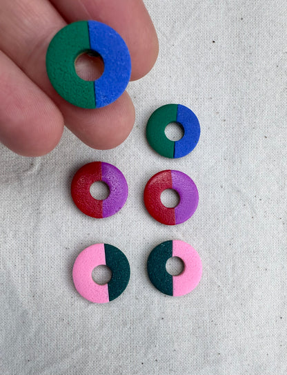 Statement Stud Two Colour Way  Earrings