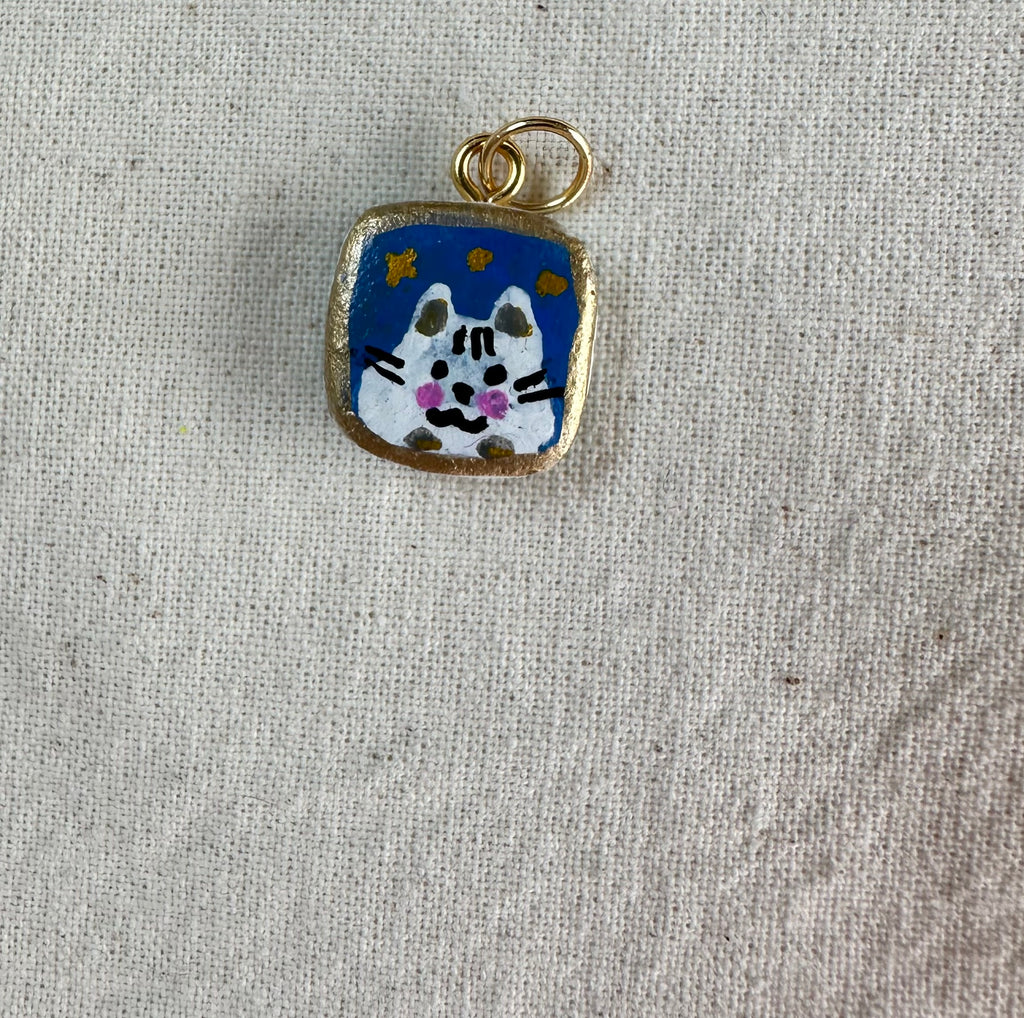 Hand Painted Cat Charms
