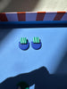 Two Colour Way Art Deco Style Stud Earrings