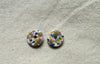 Abstract Design Round Clay Studs Earrings