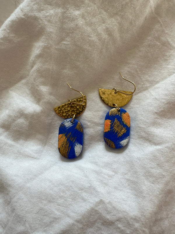 Abstract Painted Dangle Earrings