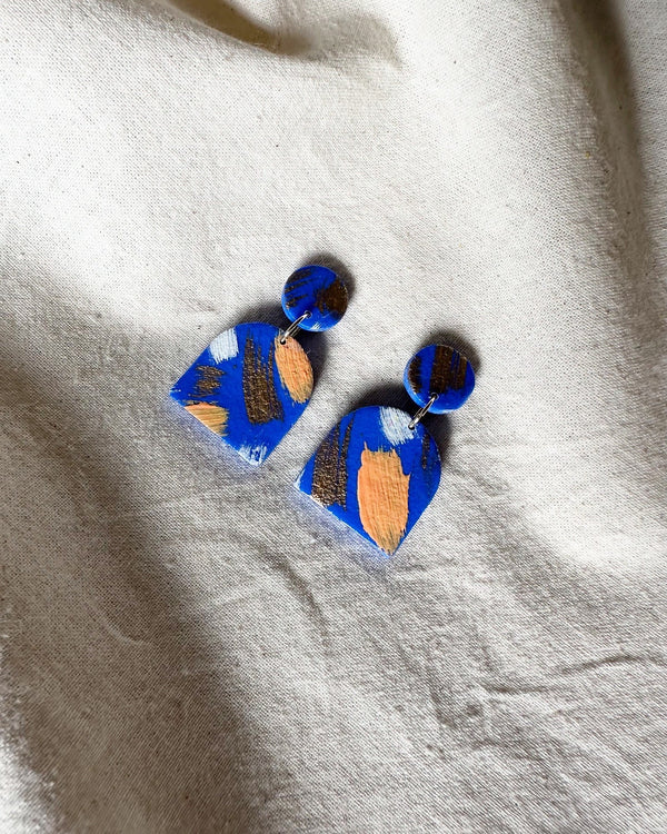 Abstract Painted Dangle Earrings