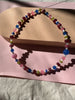 Burgundy and Blue Semi Precious Glass Bead Necklace