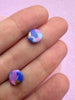 Royal Blue and Pink Abstract Design Studs Earrings