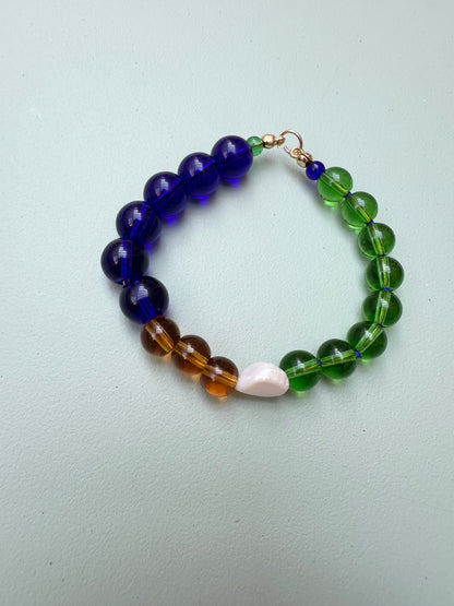 Glass and Semi Precious Stone Beaded Bracelet