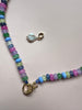 Multicoloured Beaded necklace with detachable pearl charm