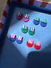 Two Colour Way Art Deco Style Stud Earrings