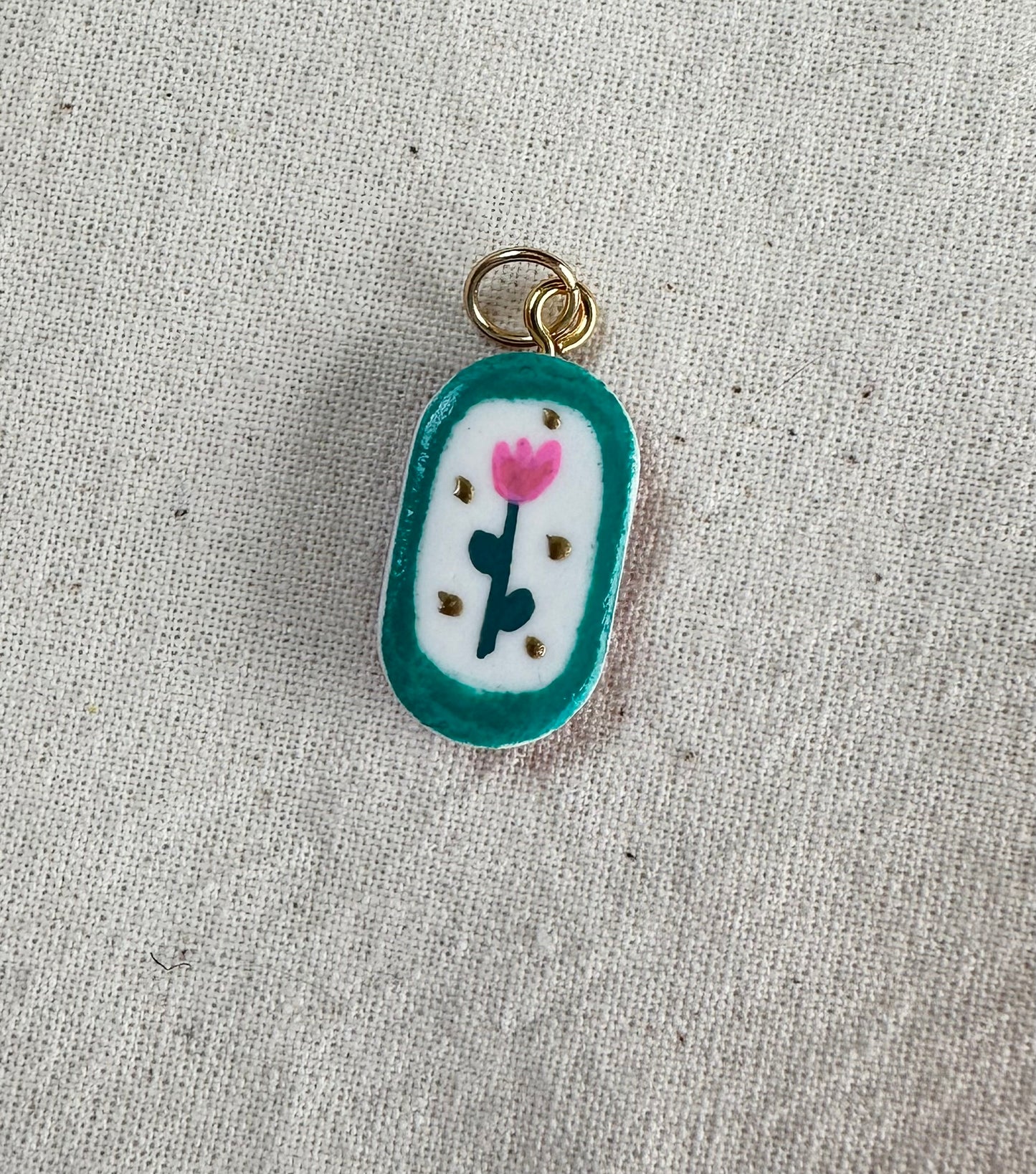 Floral Hand Painted Charms