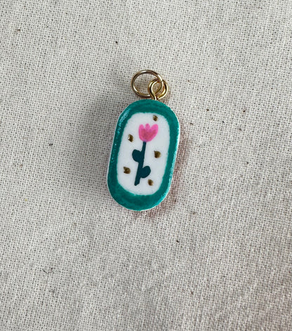 Floral Hand Painted Charms