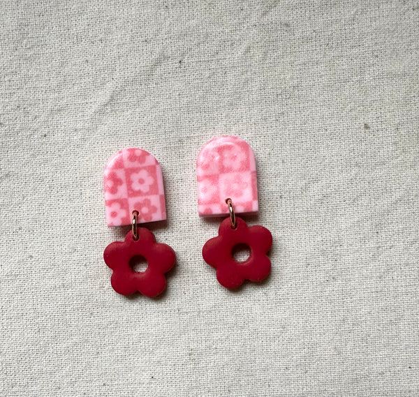 Flower Design Dangle Earrings