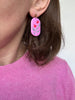 Floral Dangly Earrings/ Clay Earrings