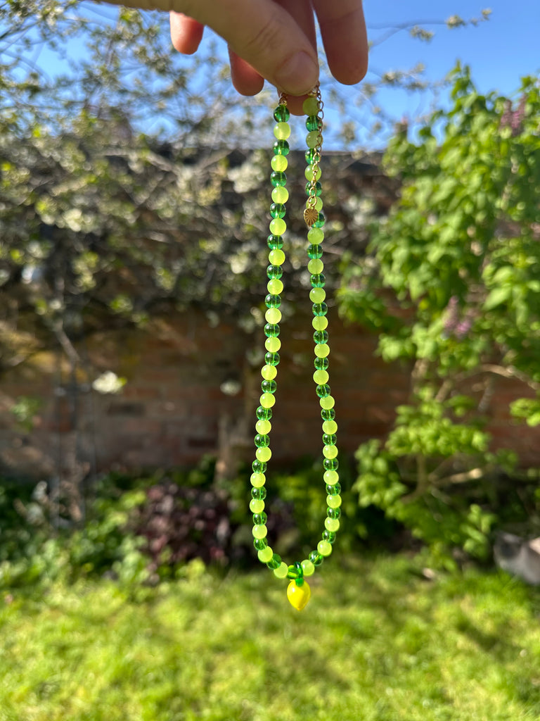 Semi Precious and glass Bead Necklace
