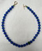 Glass Bead Necklace Blue and Burgundy
