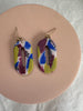 New Burgundy and Lime Green Dangle Earrings