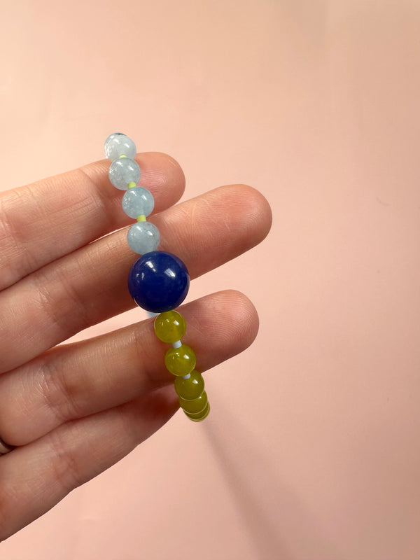 Two Colour Way Semi Precious Stone Bead Necklace