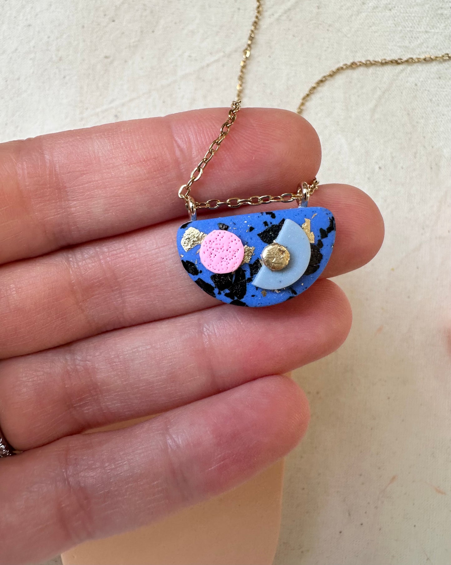 Abstract Pendant Statement Necklace