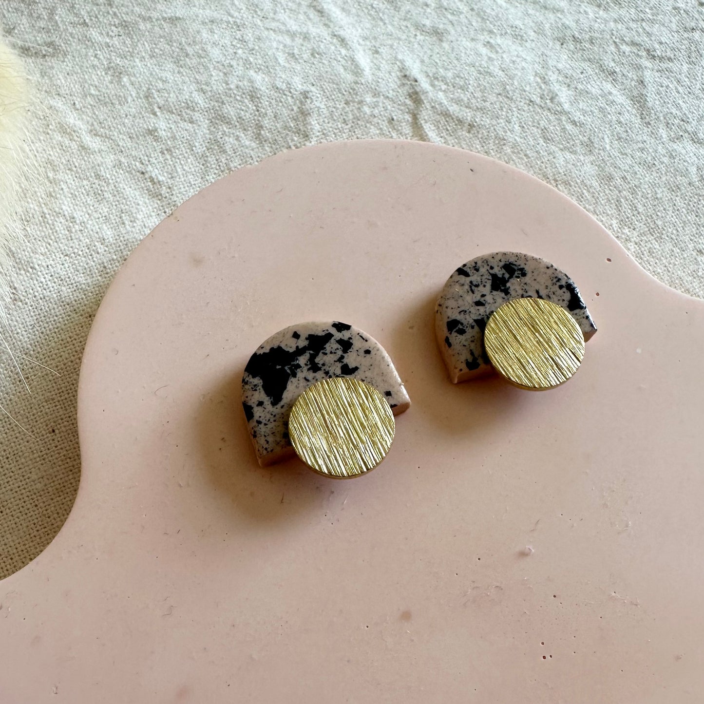 Statement Brass Stud Earrings