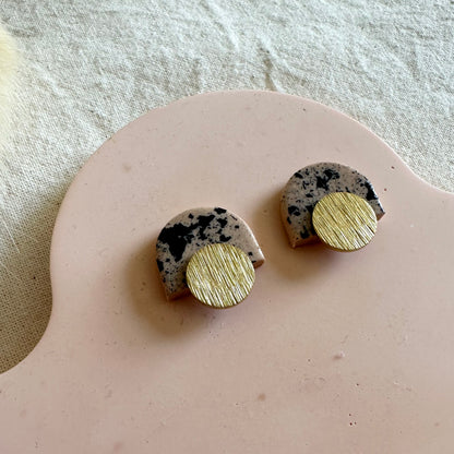 Statement Brass Stud Earrings