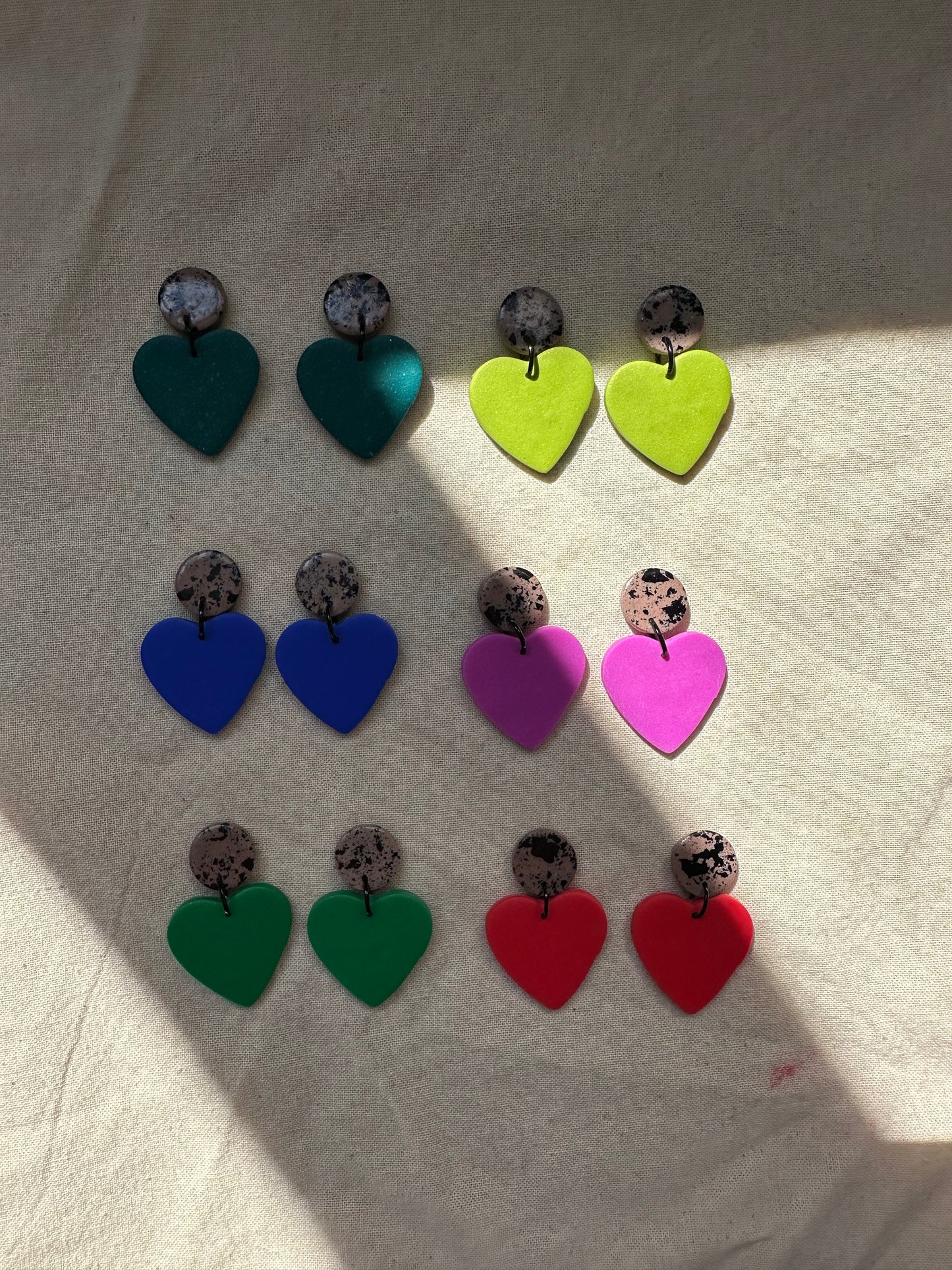 Animal Print Heart Dangly Earrings