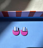 Two Colour Way Art Deco Style Stud Earrings