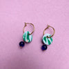Clay and Bead Hoop Dangle Earrings