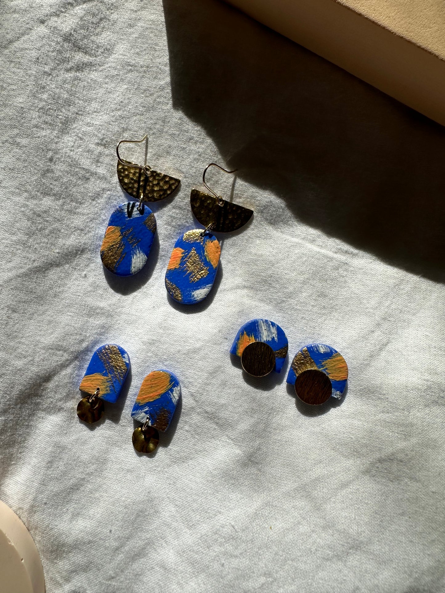 Abstract Painted Dangle Earrings