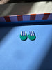 Two Colour Way Art Deco Style Stud Earrings
