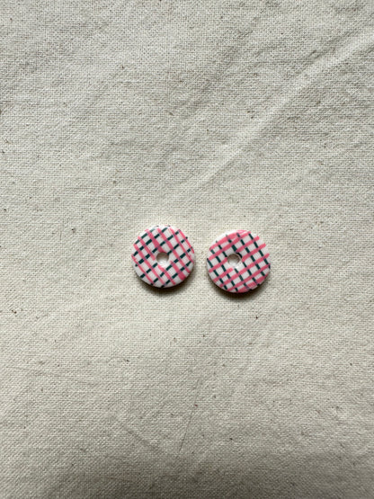 Abstract Design Round Clay Studs Earrings