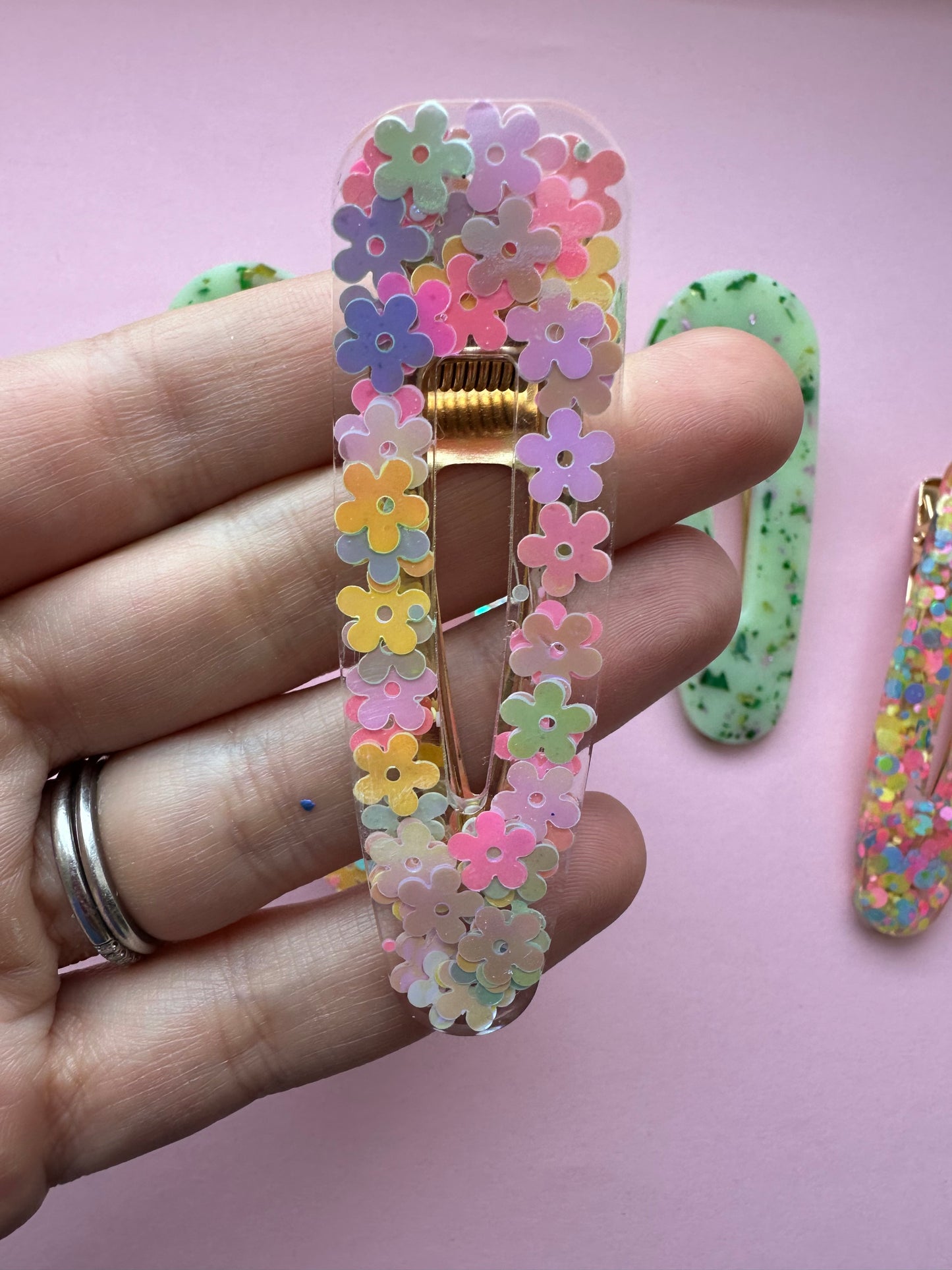 Sparkly Summer Resin Hair Clips