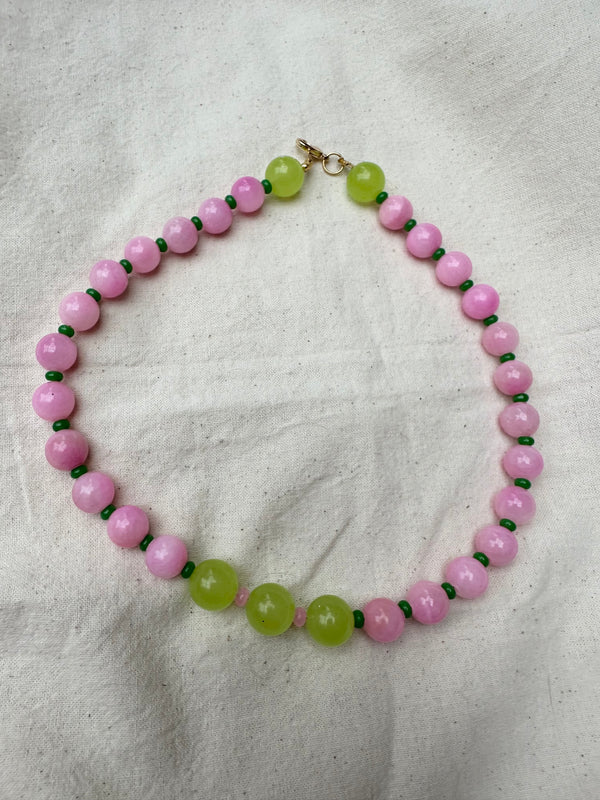 Sadie Semi Precious Glass Bead Necklace