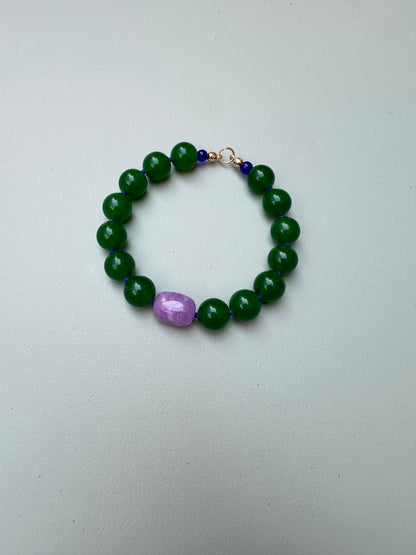 Glass and Semi Precious Stone Beaded Bracelet