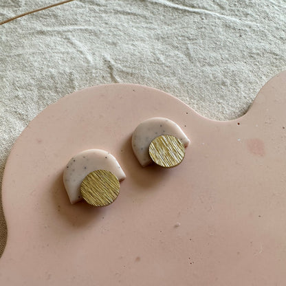 Statement Brass Stud Earrings
