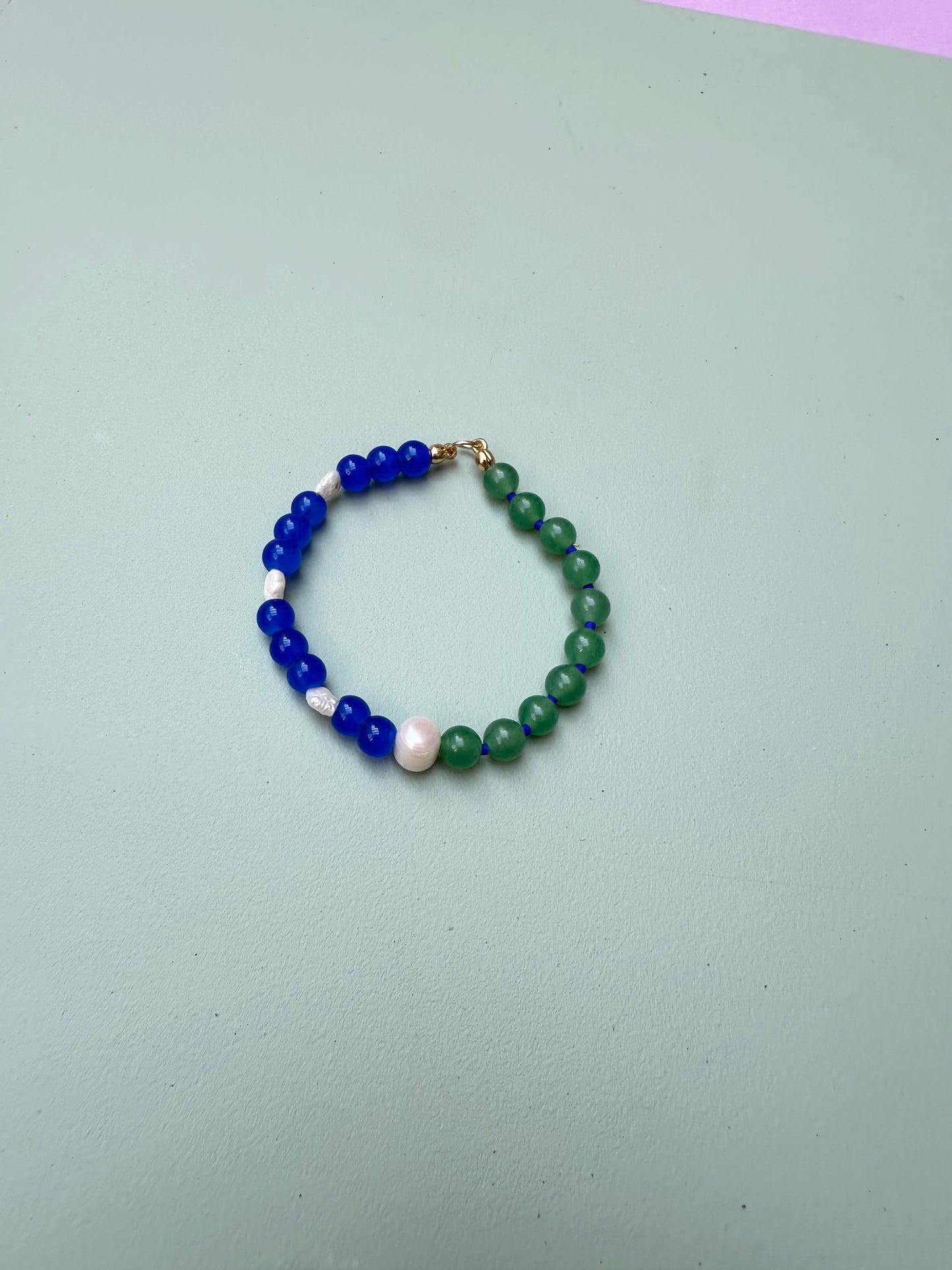 Glass and Semi Precious Stone Beaded Bracelet