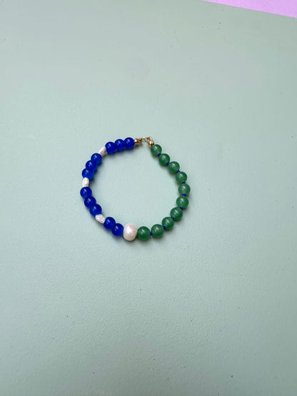 Glass and Semi Precious Stone Beaded Bracelet
