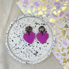 Animal Print Heart Dangly Earrings