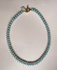 Sea Blue Semi Precious Beaded necklace with detachable pearl charm