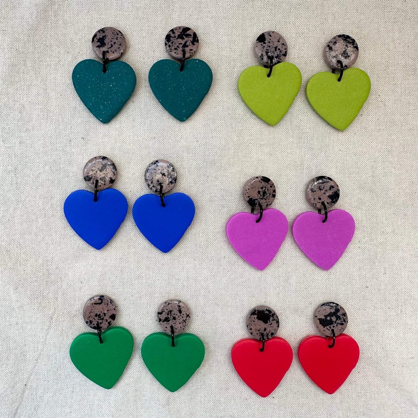 Animal Print Heart Dangly Earrings