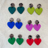 Animal Print Heart Dangly Earrings