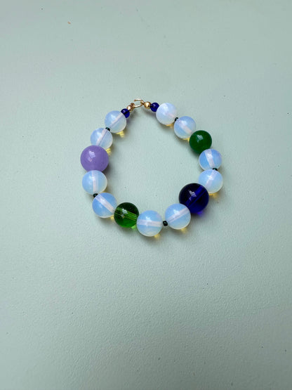 Glass and Semi Precious Stone Beaded Bracelet