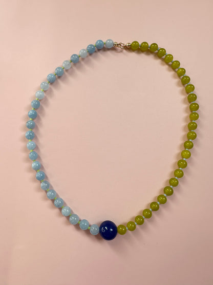 Two Colour Way Semi Precious Stone Bead Necklace