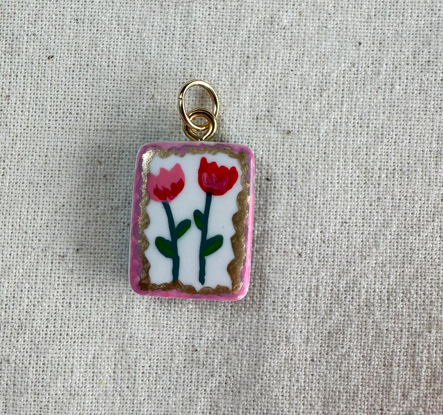 Floral Hand Painted Charms