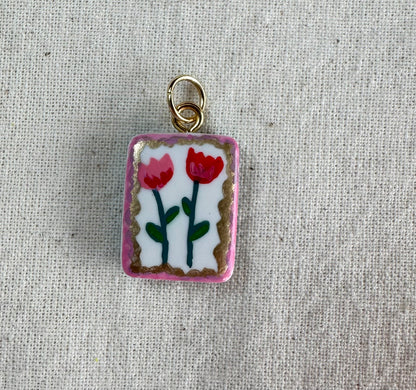 Floral Hand Painted Charms