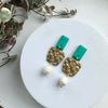 Statement Art Deco Style Design Dangle Earrings