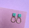 Small Dangly Stripes Hoop Earrings