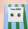 Abstract Design Studs Earrings in Gold Case