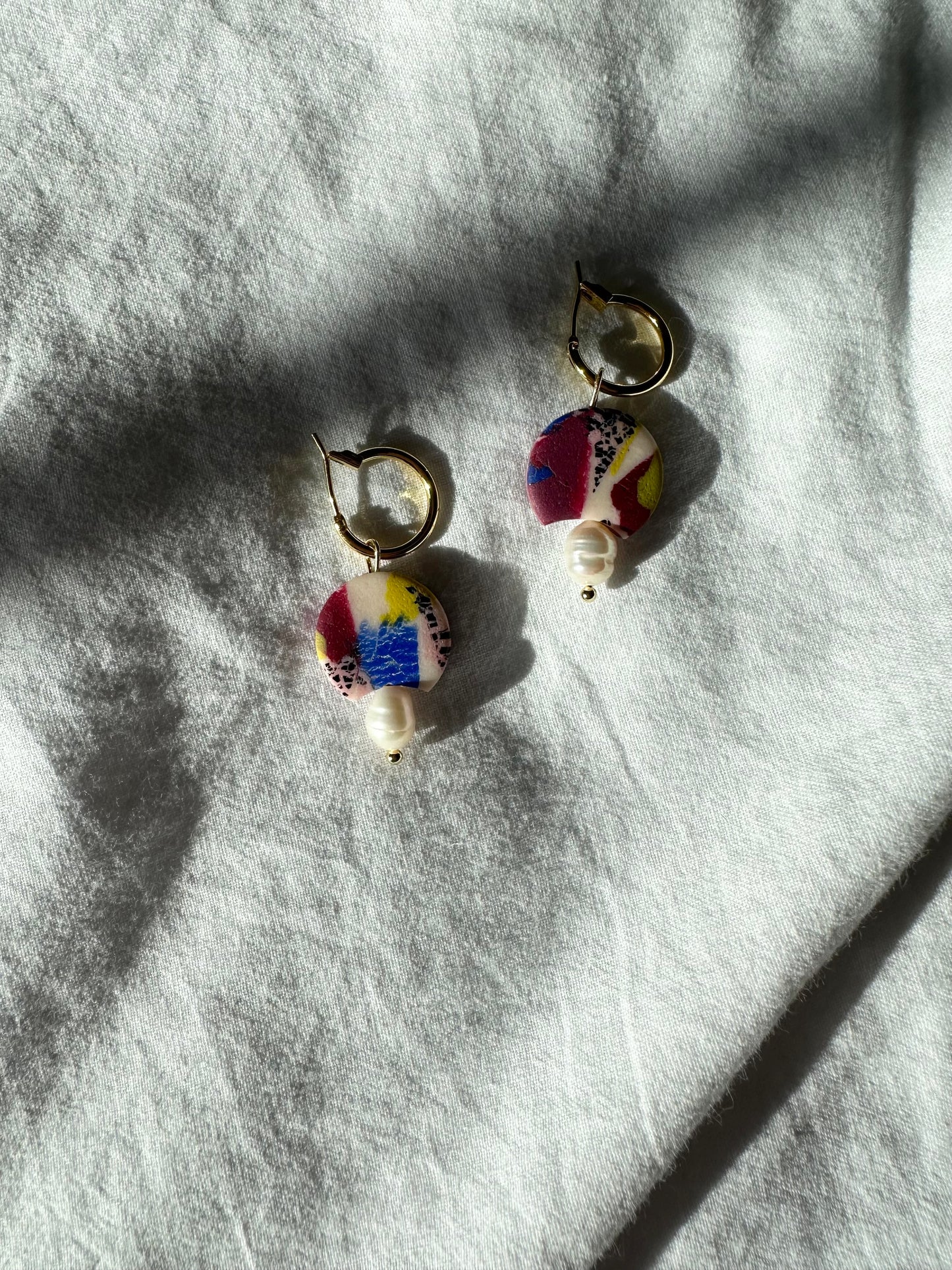 New Burgundy and Lime Green Dangle Earrings