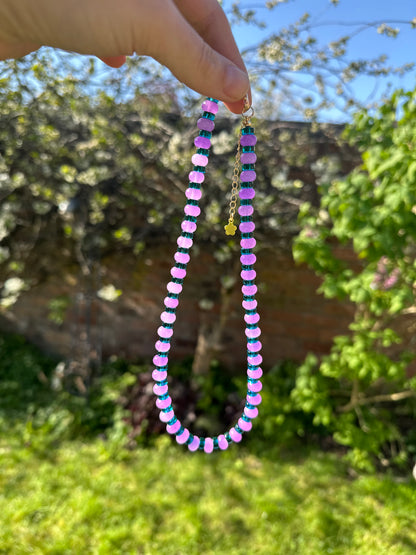 Semi Precious and glass Bead Necklace