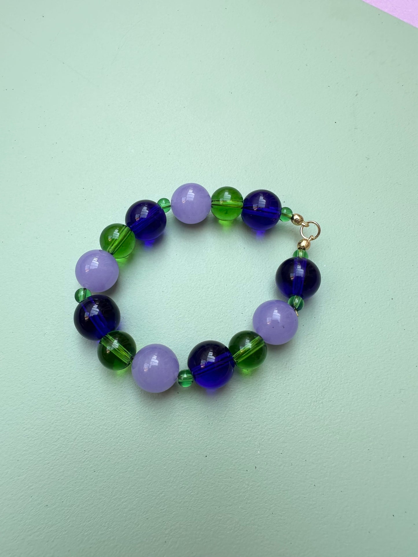 Glass and Semi Precious Stone Beaded Bracelet